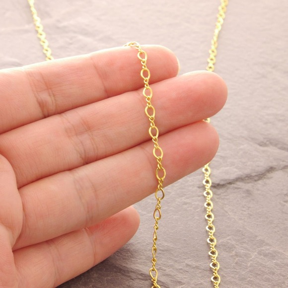 14" Figure 8 Necklace, chain necklace, thick chain, gold choker (z 415-1g8-sp) - Picture 5 of 6